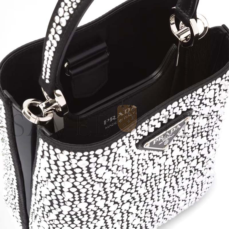 Pra*a panier satin bag with crystals 1ba373 (16*15*9.5cm)